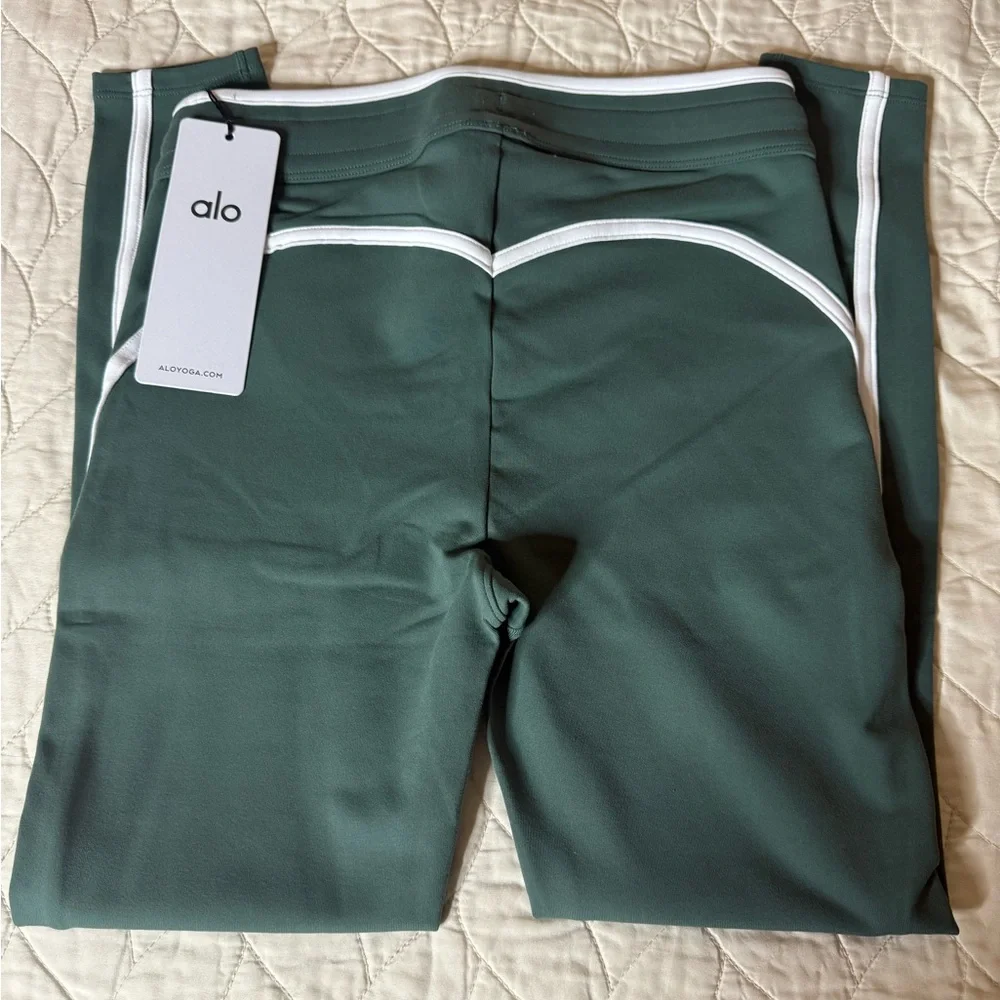 Alo Yoga Airbrush High-Waist 7/8 Race Legging Clover Green XS NWT